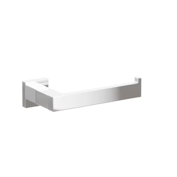 Emtek Modern Rectangular Brass Single Post Paper Holder with Small Square Rosette