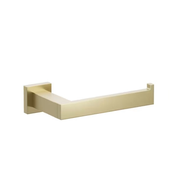 Emtek Modern Rectangular Brass Single Post Paper Holder with Small Square Rosette