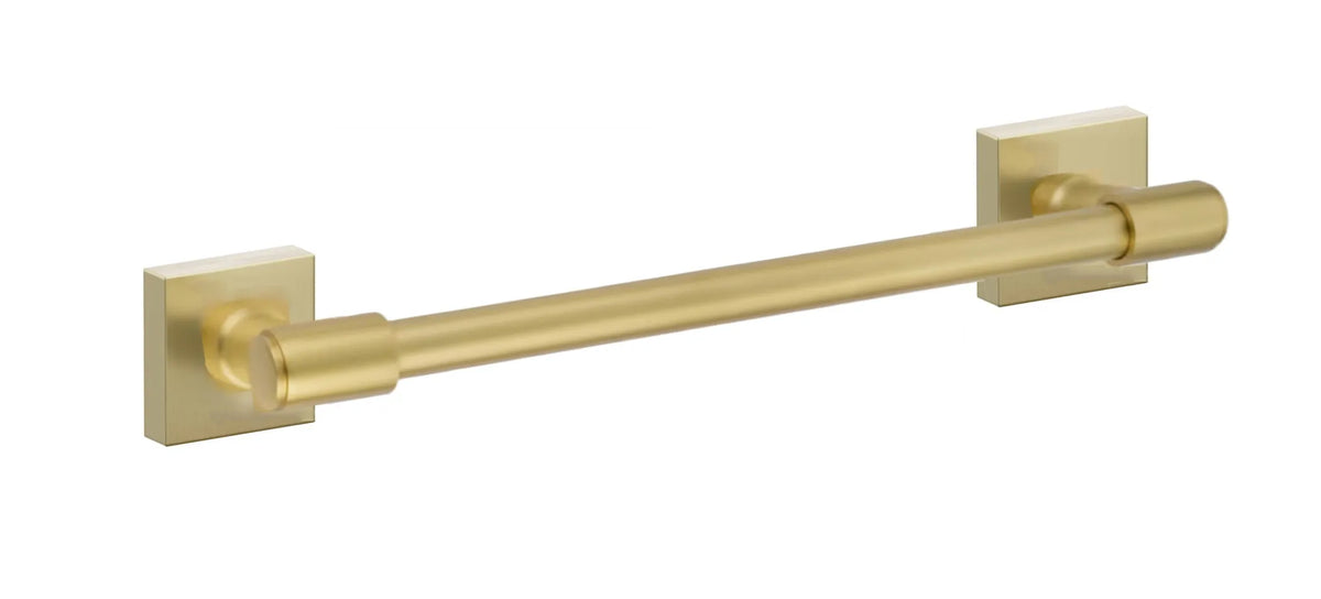Emtek Transitional Brass Towel Bar with Small Square Rosette
