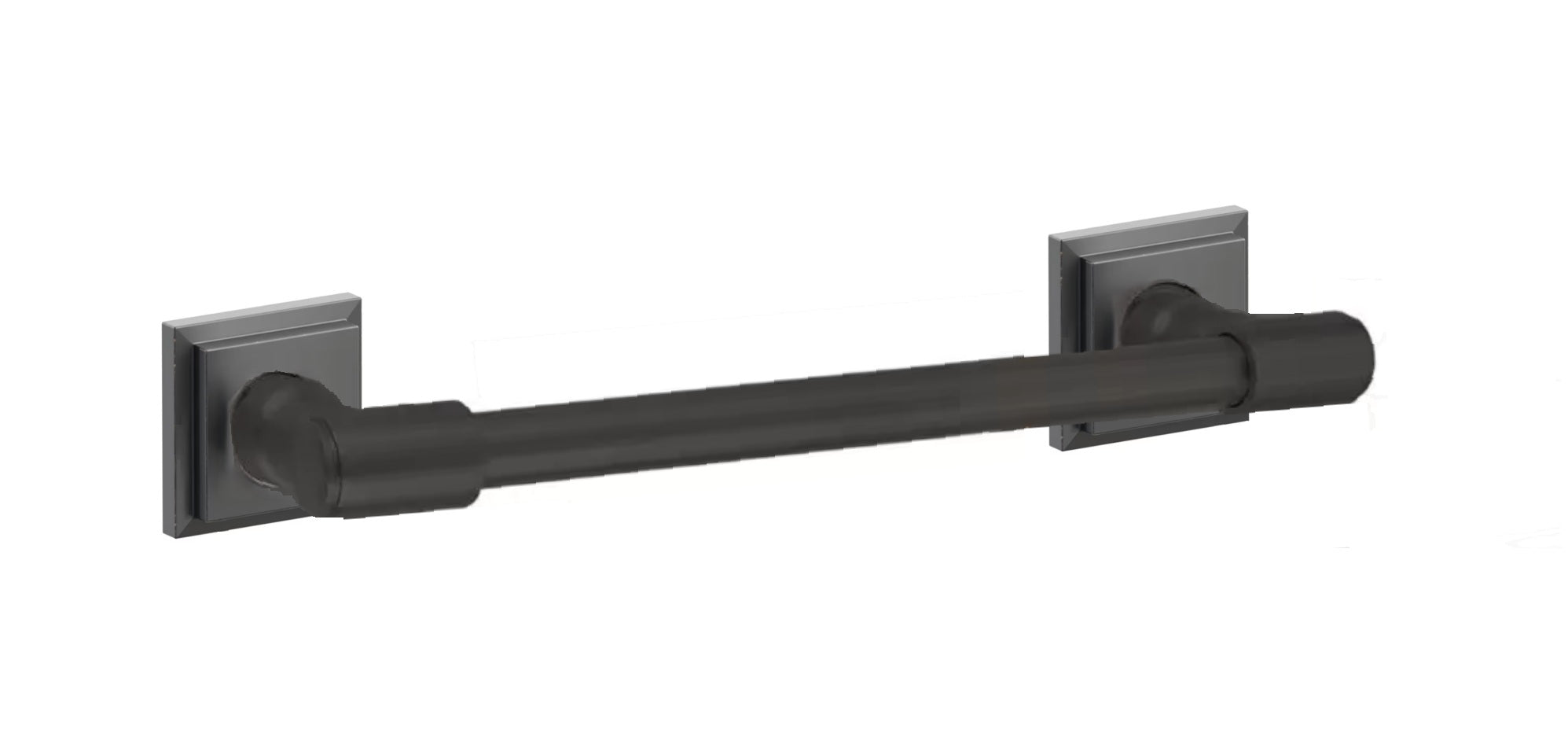Emtek Transitional Brass Towel Bar with Step Square Rosette