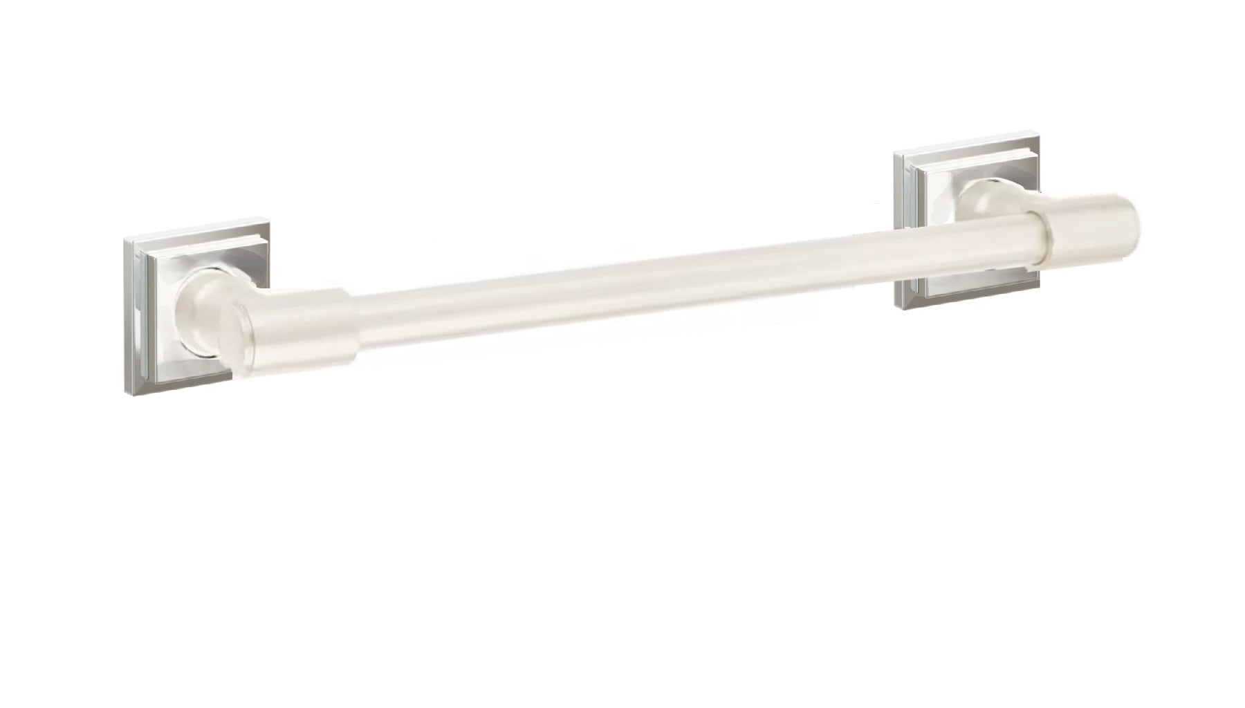 Emtek Transitional Brass Towel Bar with Step Square Rosette