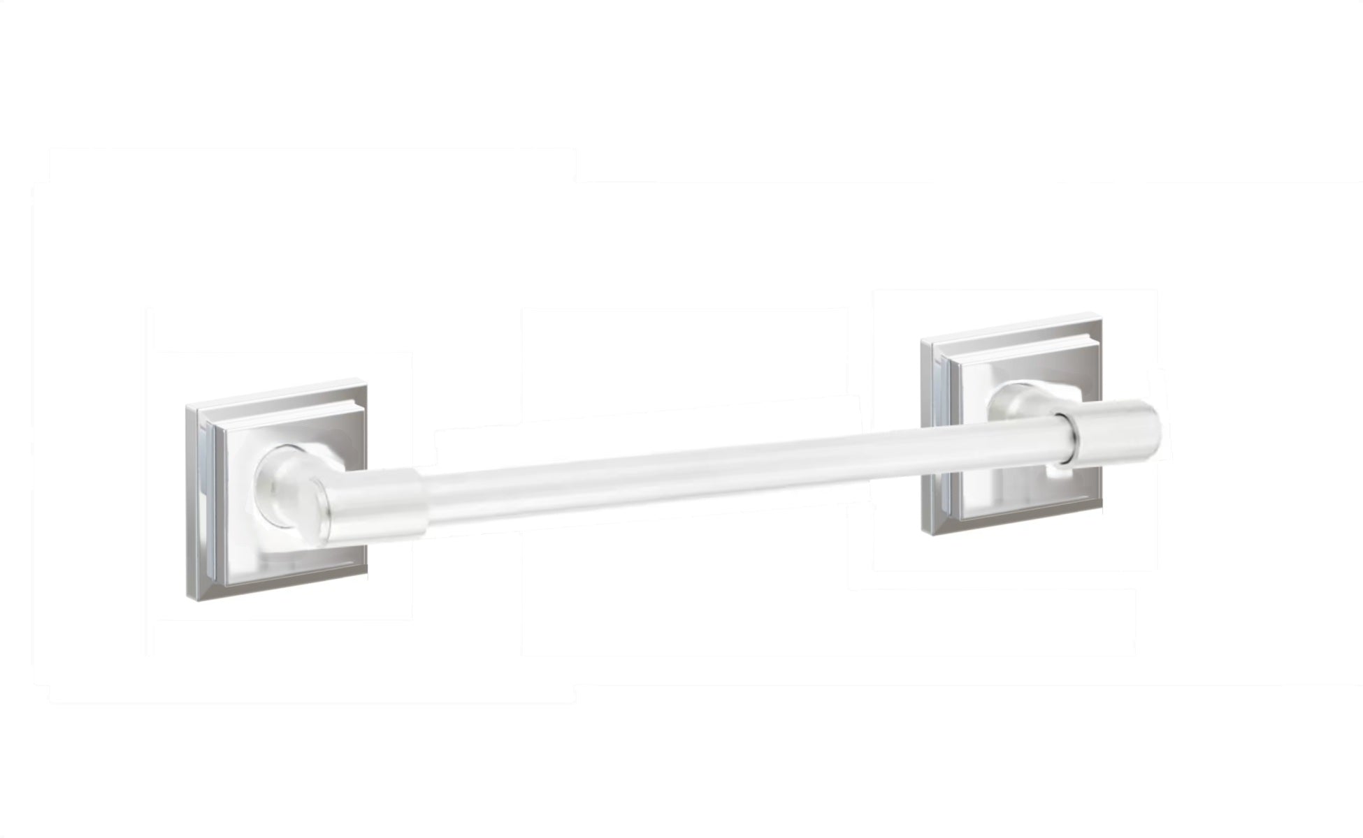 Emtek Transitional Brass Towel Bar with Step Square Rosette