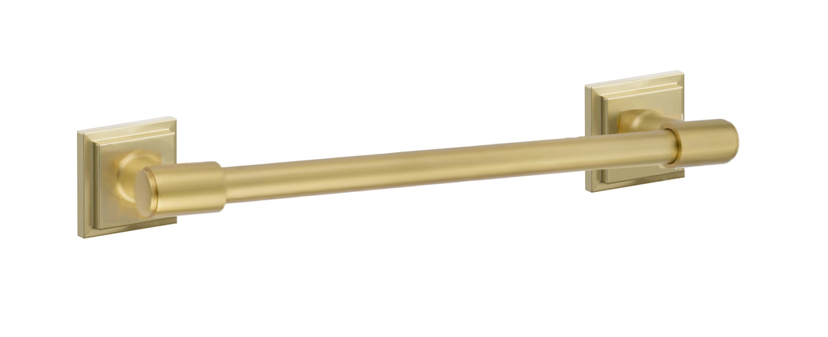 Emtek Transitional Brass Towel Bar with Step Square Rosette