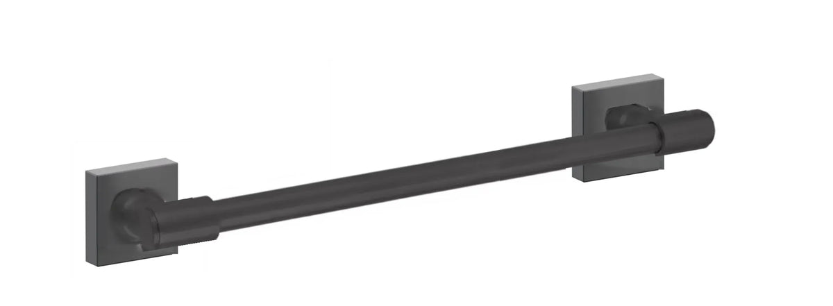 Emtek Transitional Brass Towel Bar with Small Square Rosette