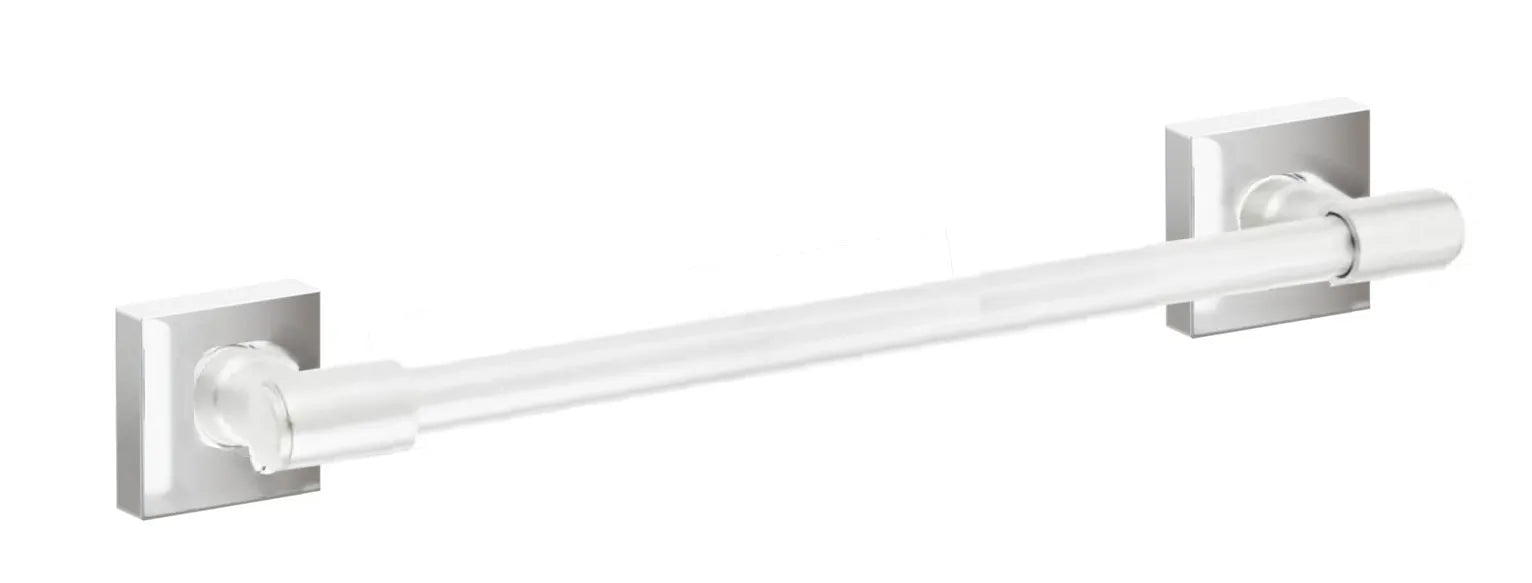 Emtek Transitional Brass Towel Bar with Small Square Rosette
