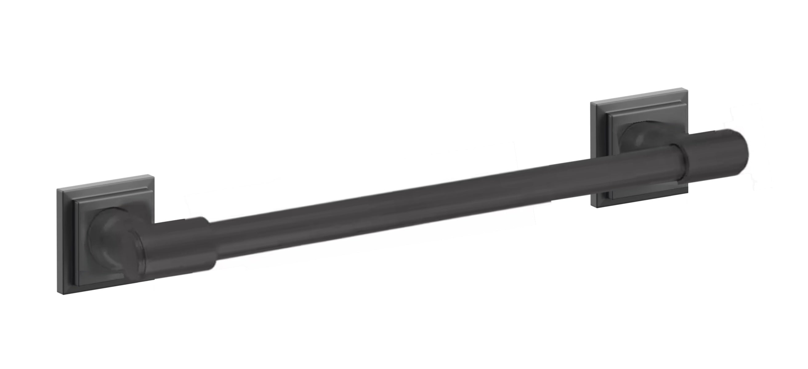Emtek Transitional Brass Towel Bar with Step Square Rosette