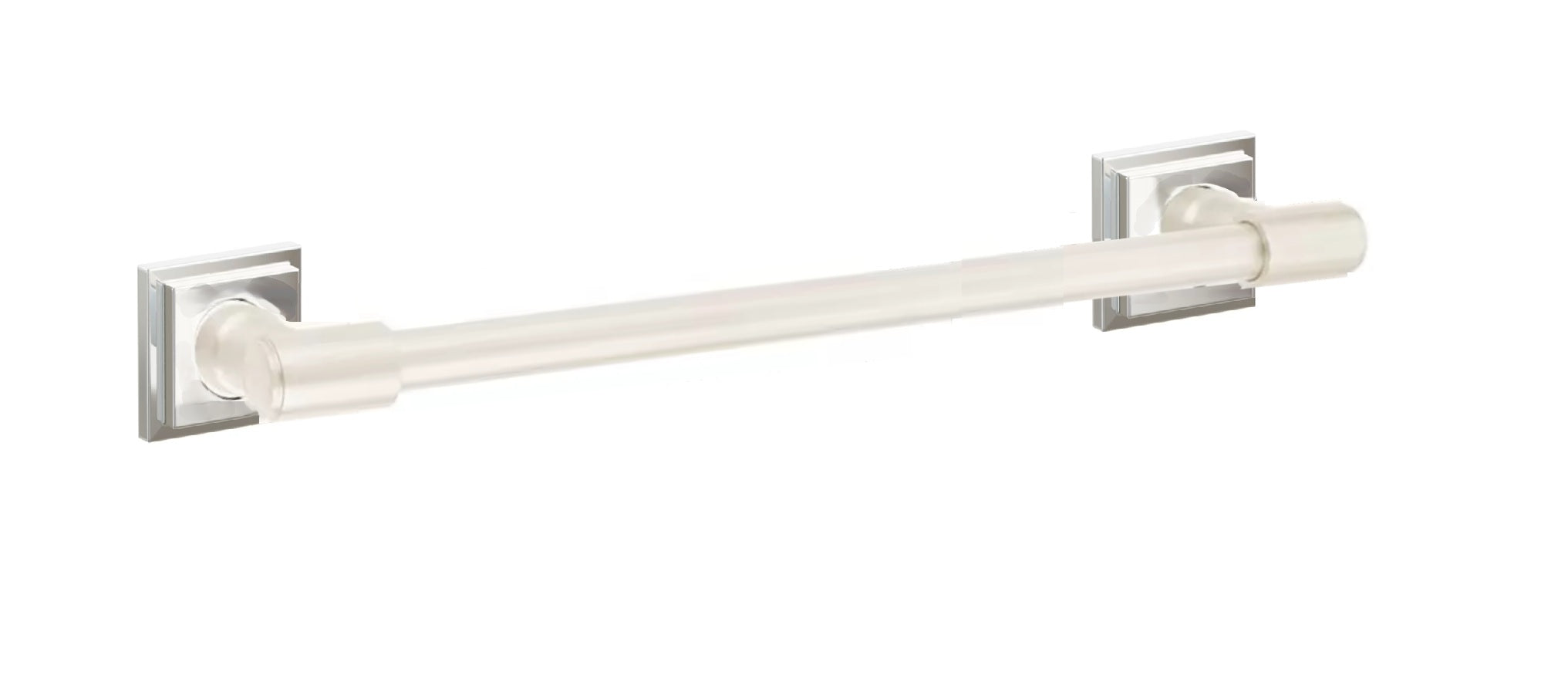 Emtek Transitional Brass Towel Bar with Step Square Rosette