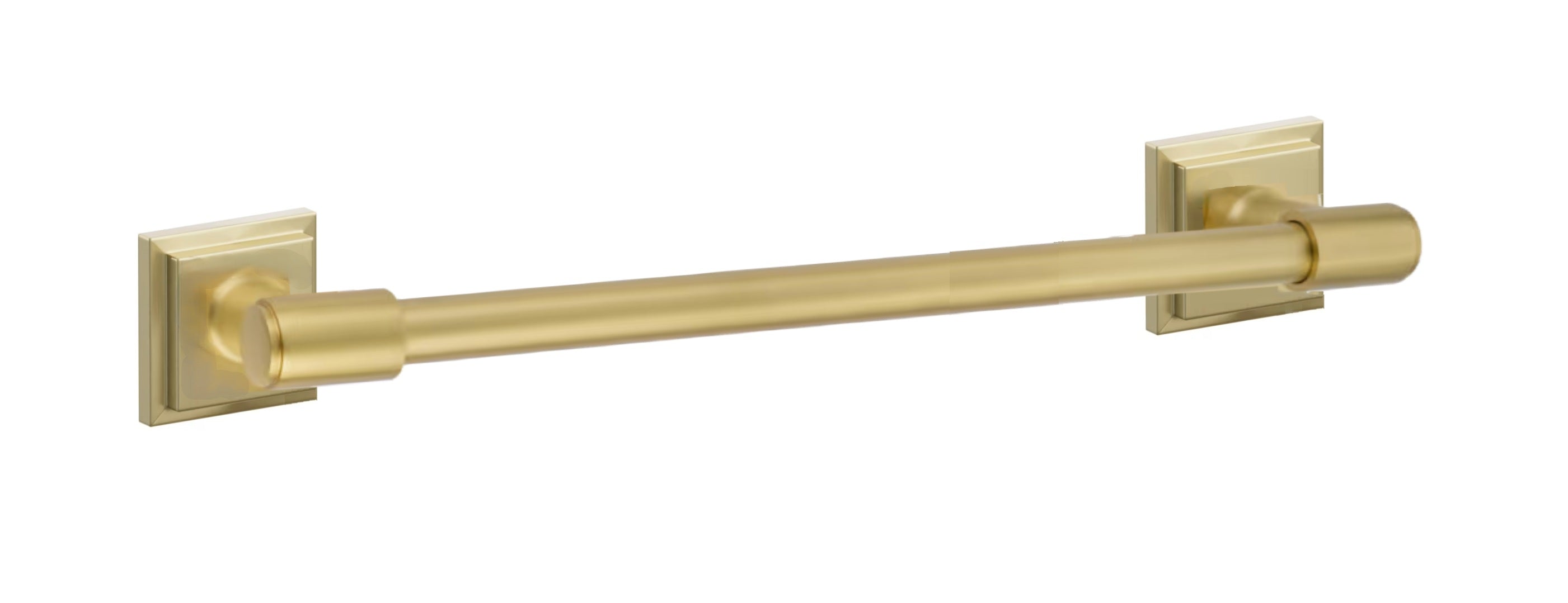 Emtek Transitional Brass Towel Bar with Step Square Rosette