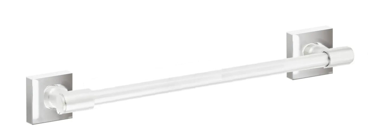 Emtek Transitional Brass Towel Bar with Small Square Rosette