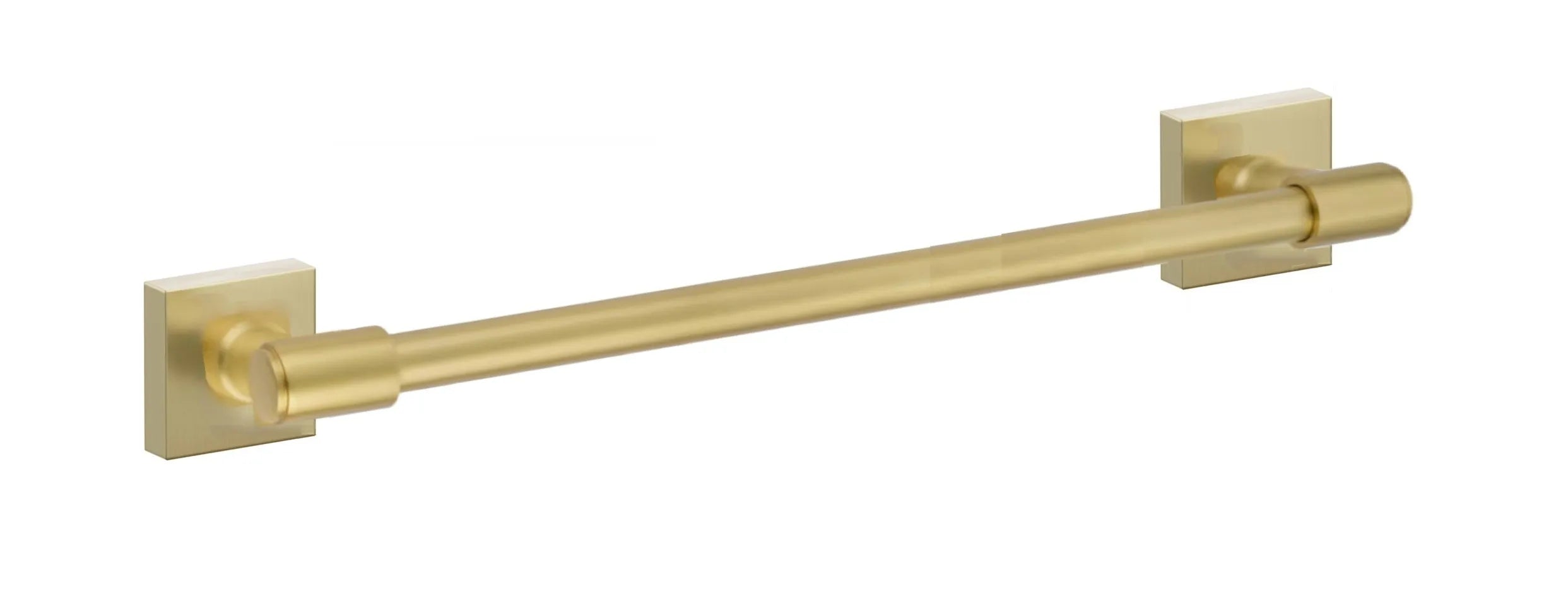 Emtek Transitional Brass Towel Bar with Small Square Rosette