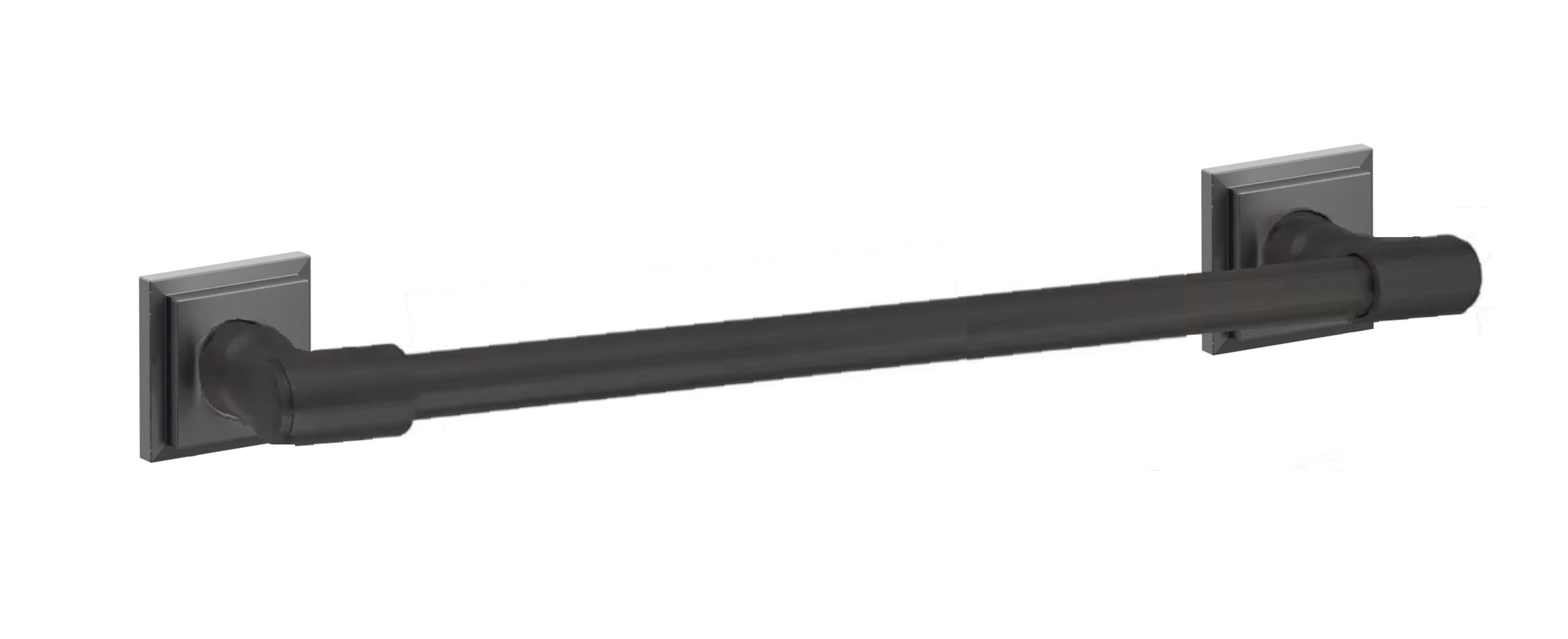 Emtek Transitional Brass Towel Bar with Step Square Rosette
