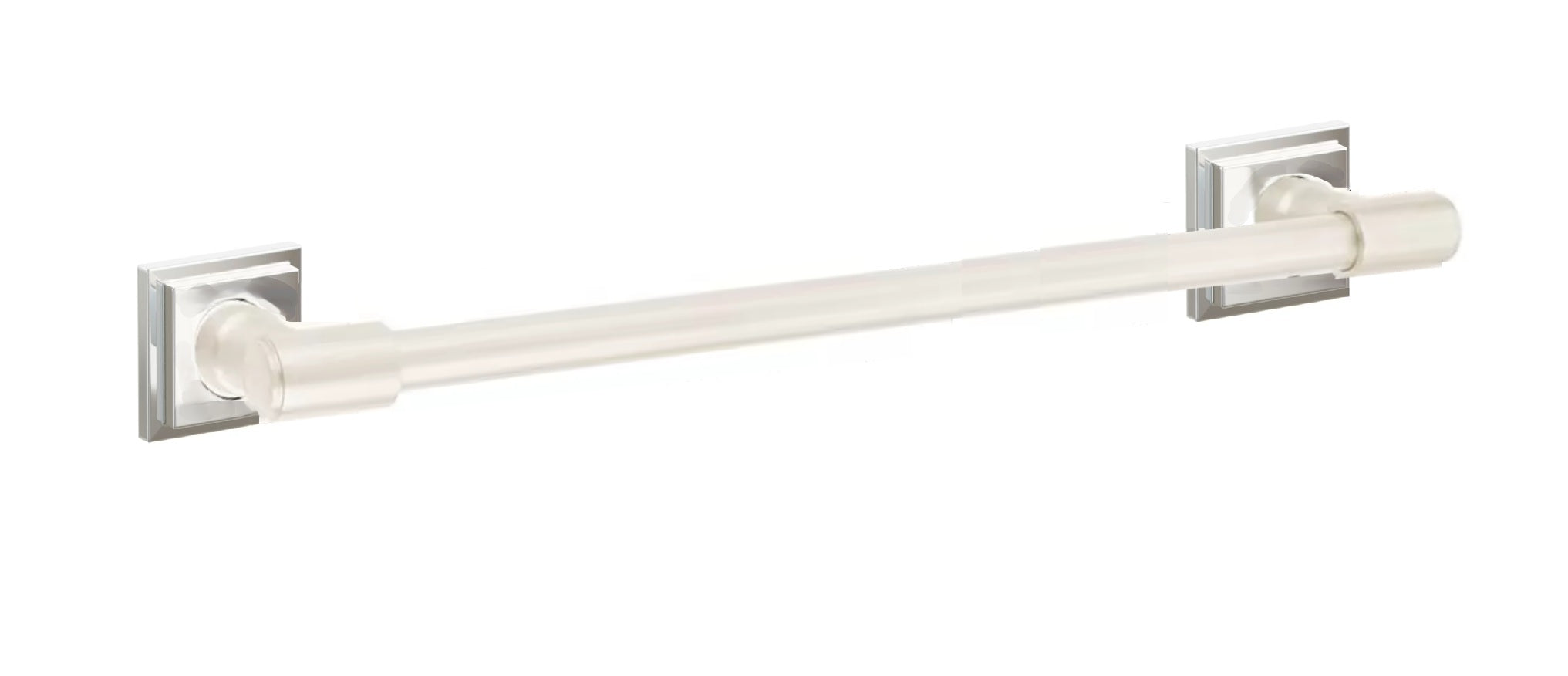 Emtek Transitional Brass Towel Bar with Step Square Rosette