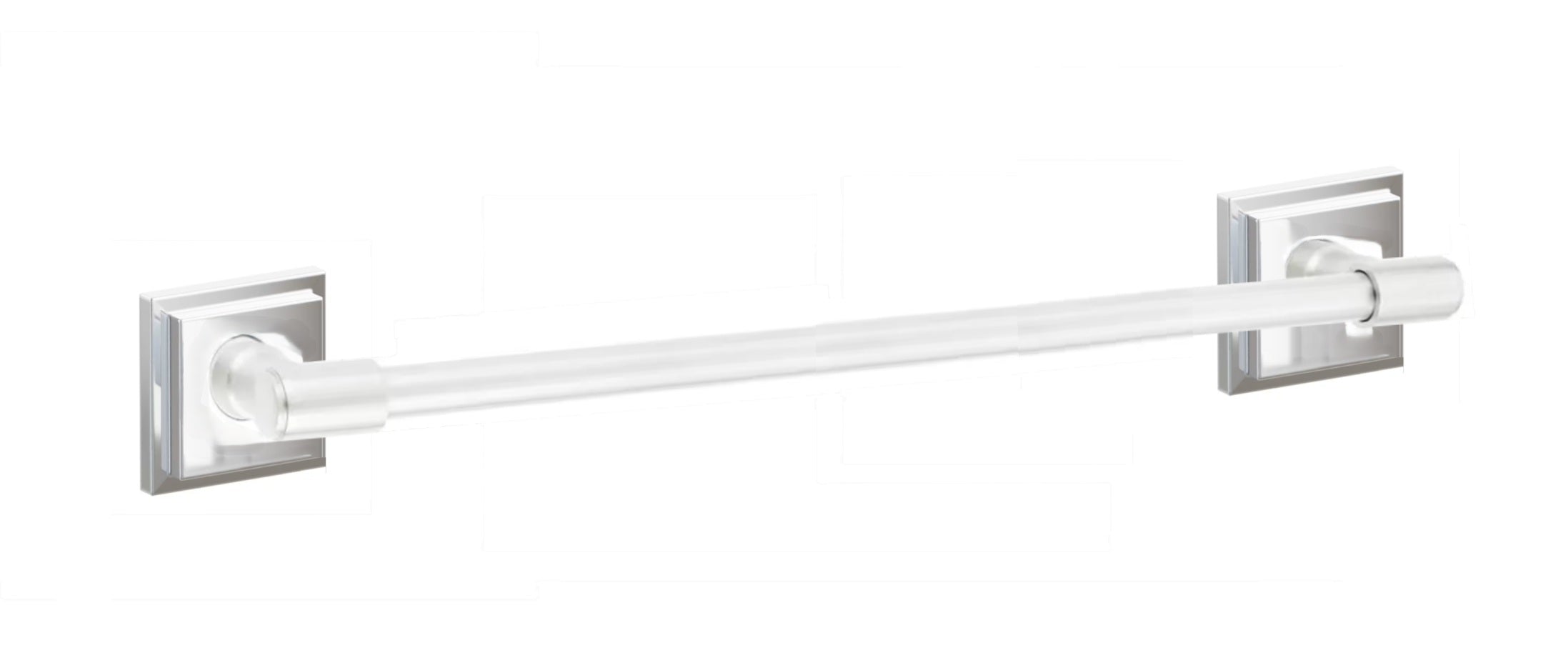 Emtek Transitional Brass Towel Bar with Step Square Rosette