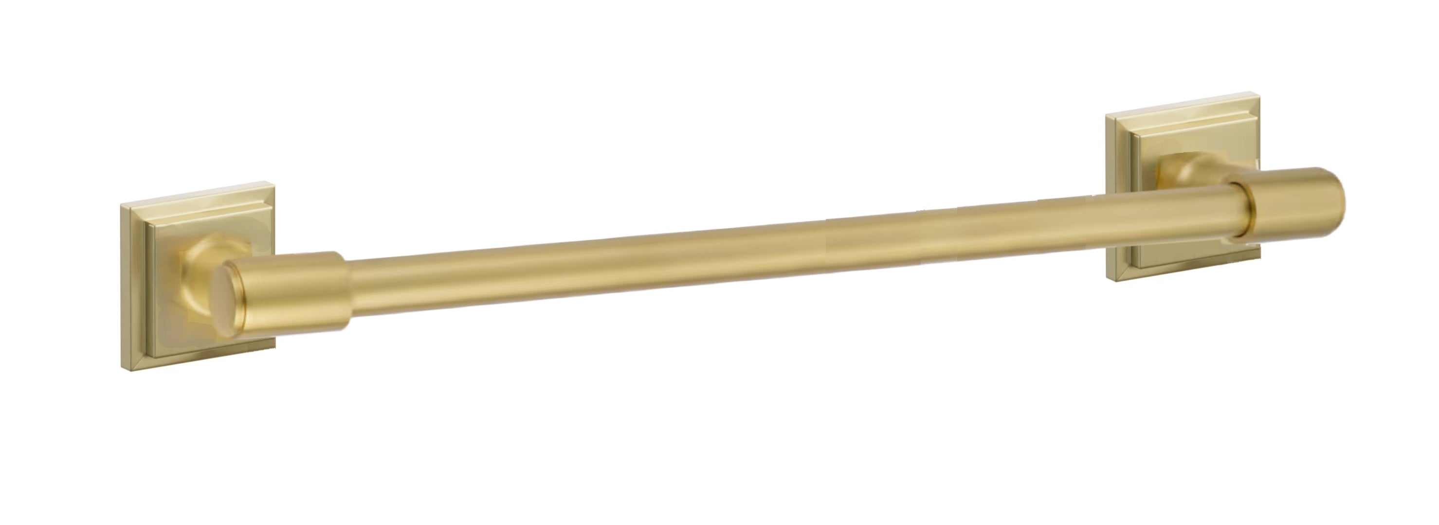 Emtek Transitional Brass Towel Bar with Step Square Rosette