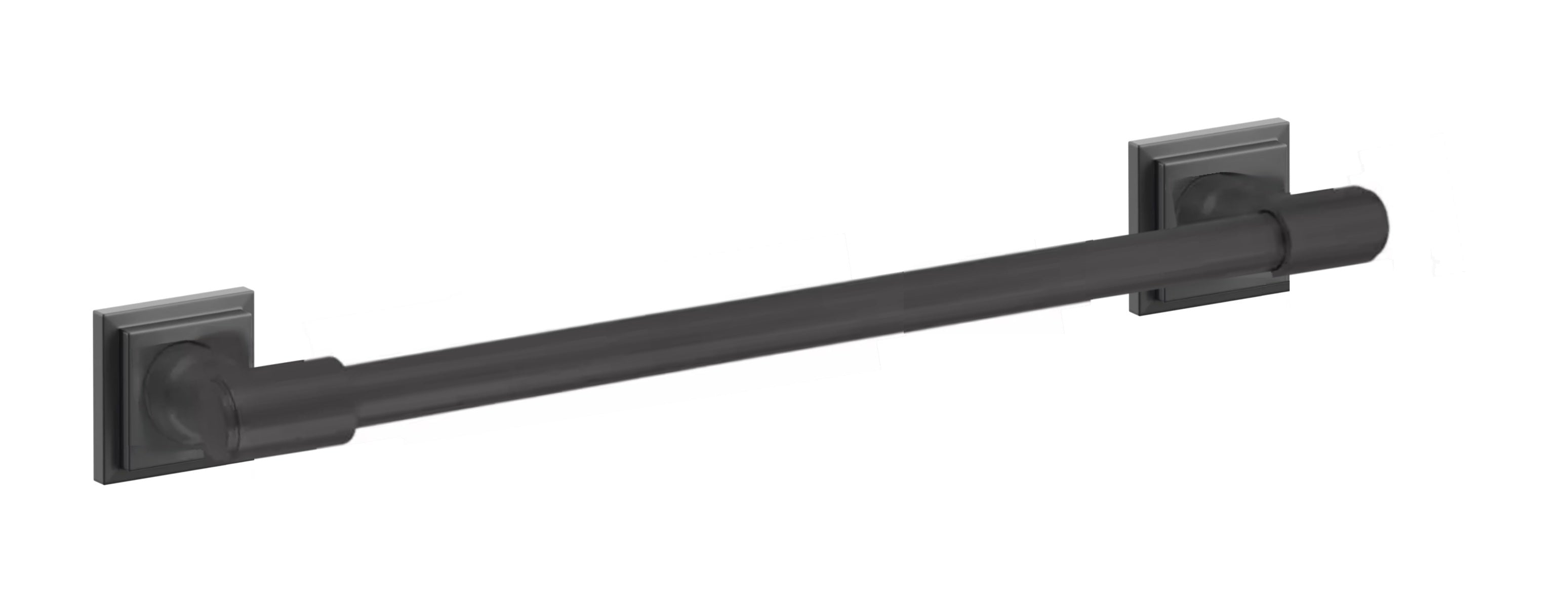Emtek Transitional Brass Towel Bar with Step Square Rosette