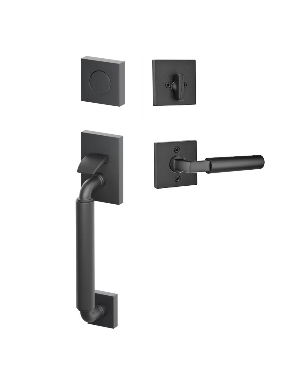 Emtek SELECT R-Bar Stem, Smooth Grip Sectional Tubular Entry Set with Hercules Lever
