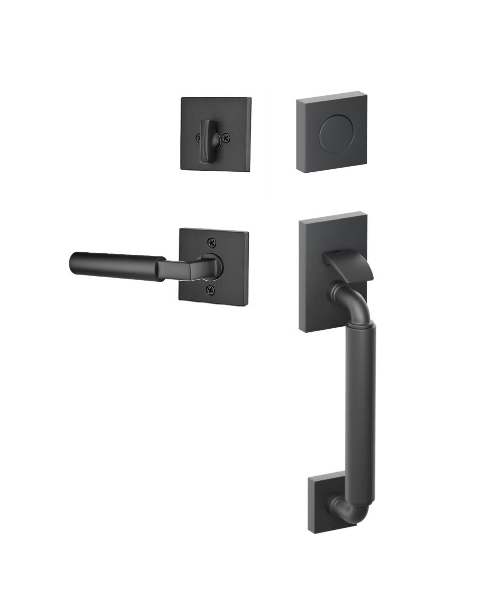 Emtek SELECT R-Bar Stem, Smooth Grip Sectional Tubular Entry Set with Hercules Lever