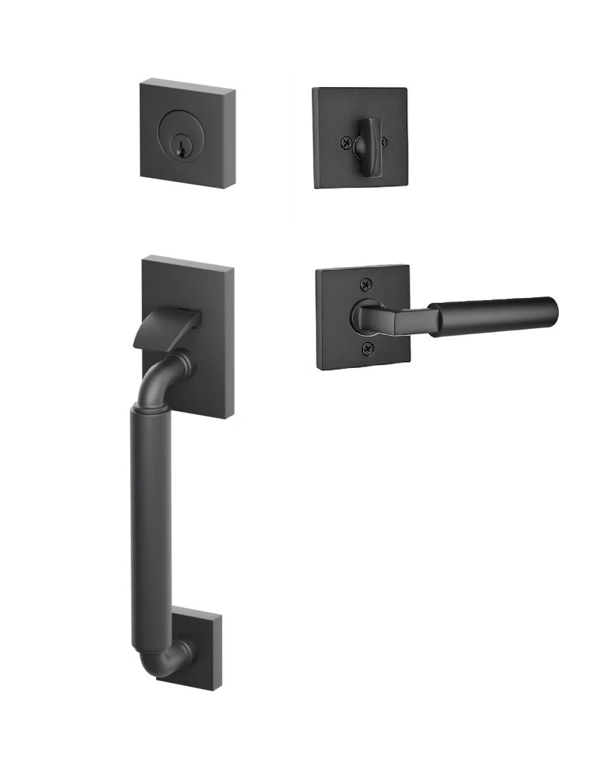 Emtek SELECT R-Bar Stem, Smooth Grip Sectional Tubular Entry Set with Hercules Lever