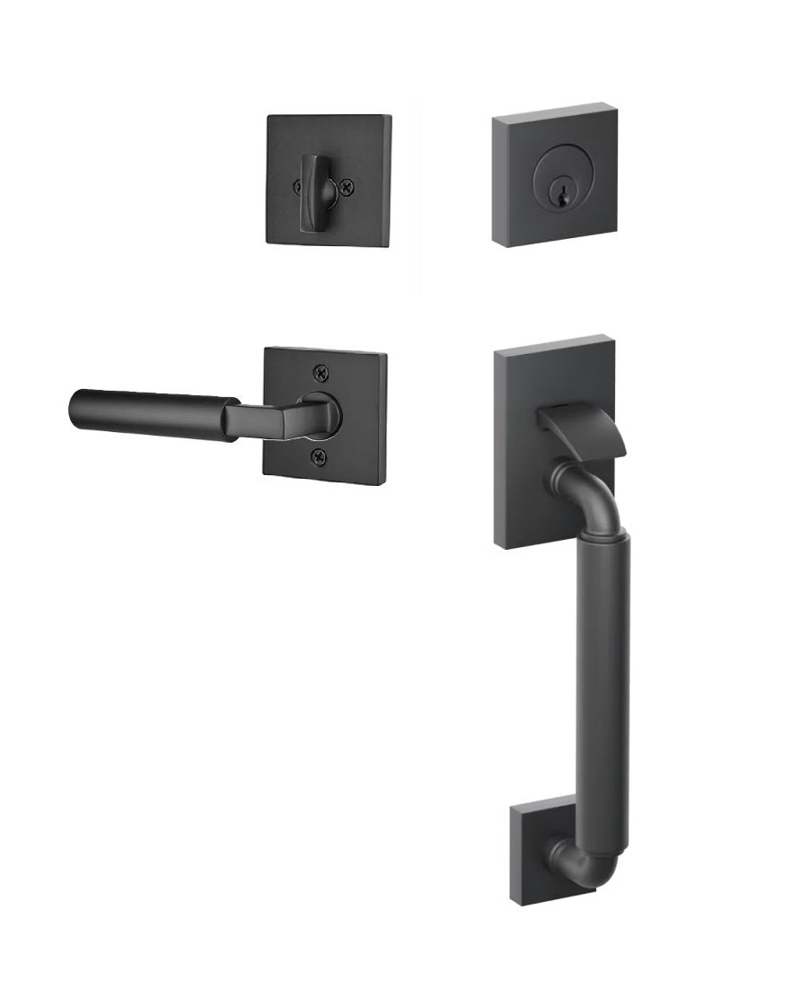 Emtek SELECT R-Bar Stem, Smooth Grip Sectional Tubular Entry Set with Hercules Lever