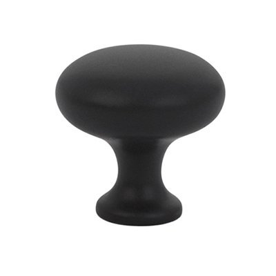 The Emtek Providence Brass Cabinet Knob in Flat Black finish