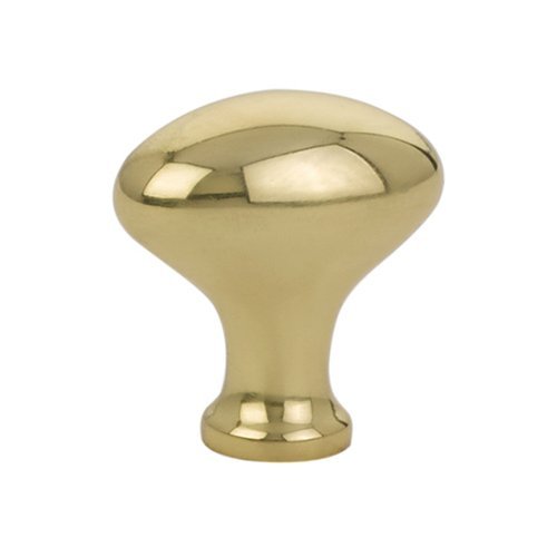 The Emtek Brass Cabinet Egg Knob in Unlacquered Brass finish.