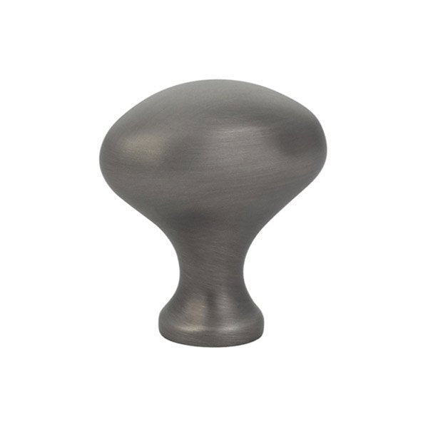 The Emtek Brass Cabinet Egg Knob in Pewter finish.