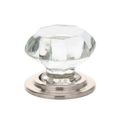 The Emtek Old Town Glass Wardrobe Knob in Lifetime Polished Nickel finish