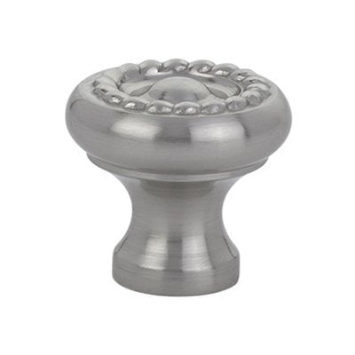 The Emtek Brass Rope Cabinet Knob in Satin Nickel finish.