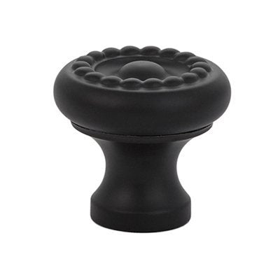 The Emtek Brass Rope Cabinet Knob in Flat Black finish.