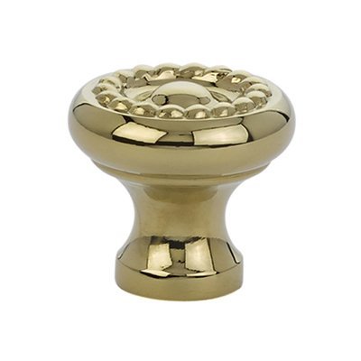 The Emtek Brass Rope Cabinet Knob in Unlacquered Brass finish.