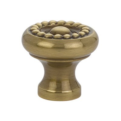 The Emtek Brass Rope Cabinet Knob in French Antique finish.