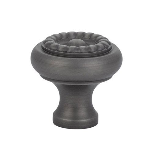 The Emtek Brass Rope Cabinet Knob in Pewter finish.