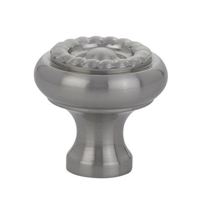 The Emtek Brass Rope Cabinet Knob in Satin Nickel finish.