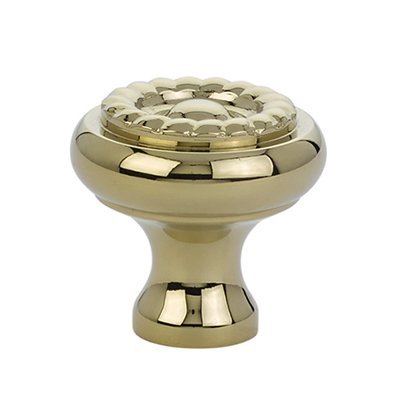 The Emtek Brass Rope Cabinet Knob in Unlacquered Brass finish.