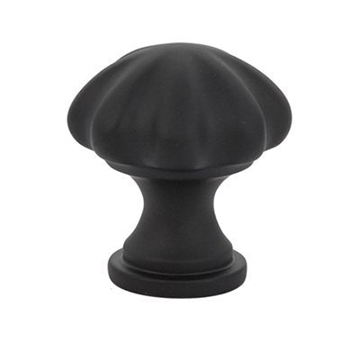 The Emtek Melon Cabinet Knob in Flat Black finish.