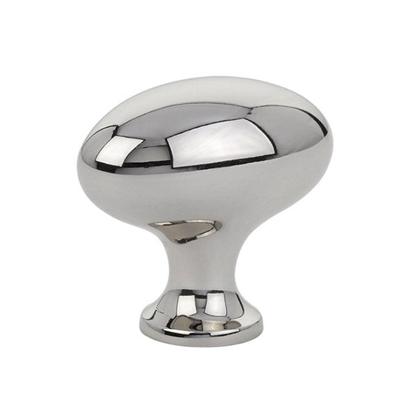 The Emtek Brass Cabinet Egg Knob in Lifetime Polished Nickel finish.