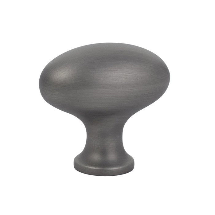 The Emtek Brass Cabinet Egg Knob in Pewter finish.