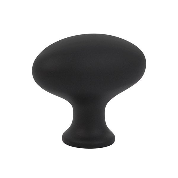 The Emtek Brass Cabinet Egg Knob in Flat Black finish.