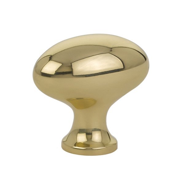 The Emtek Brass Cabinet Egg Knob in Unlacquered Brass finish.