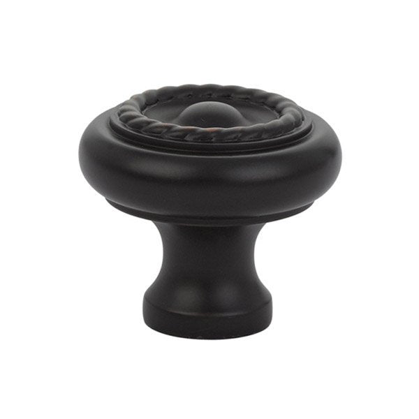 The Emtek Brass Rope Cabinet Knob in Oil Rubbed Bronze finish.