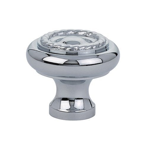 The Emtek Brass Rope Cabinet Knob in Polished Chrome finish.