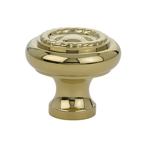 The Emtek Brass Rope Cabinet Knob in Unlacquered Brass finish.