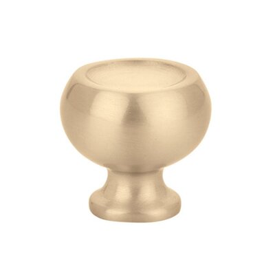 The Emtek Atomic Cabinet Knob in Satin Brass finish.