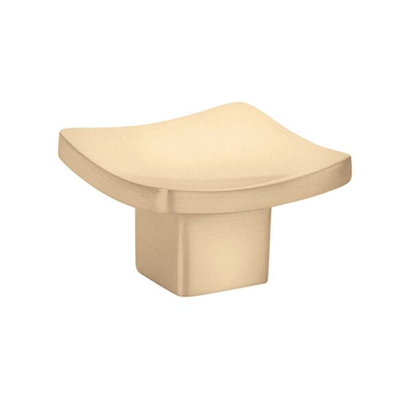 The Emtek Basin Cabinet Knob in Satin Brass finish.