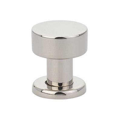 The Emtek Cadet Cabinet Knob in Lifetime Polished Nickel finish.