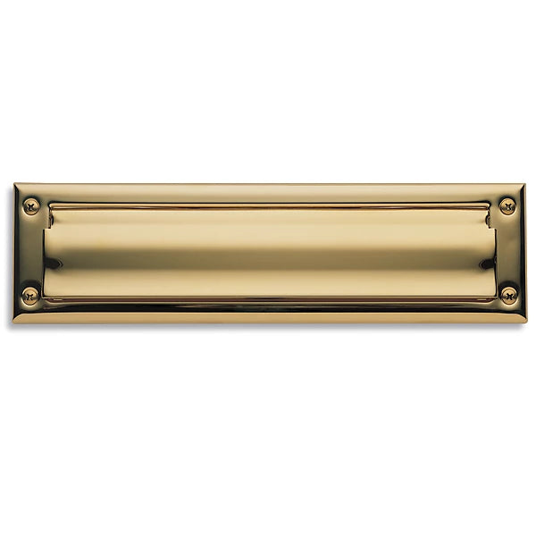 Baldwin Estate 0014 Letter Box Plate in Lifetime Polished Brass finish