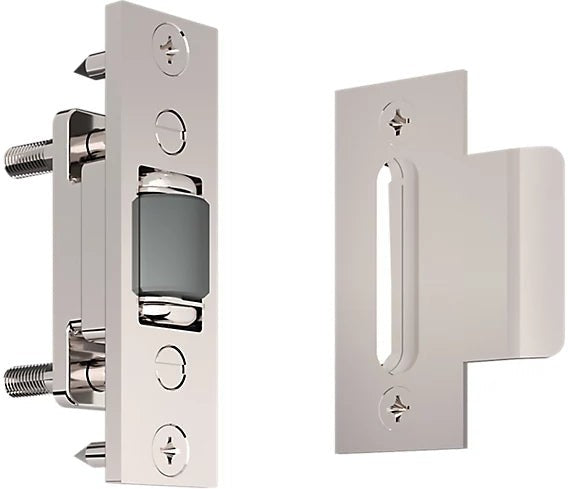 Baldwin Estate 0432 Roller Latch with T Strike in Polished Nickel finish