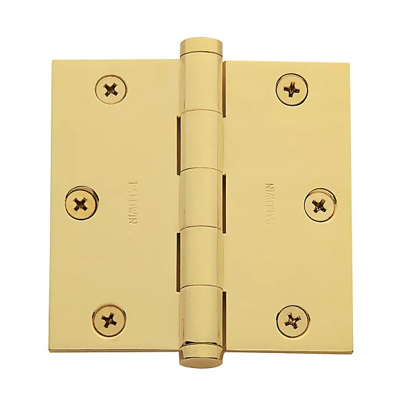 Baldwin Estate 1035 3.5" Square Corner Hinge in Lifetime Polished Brass finish