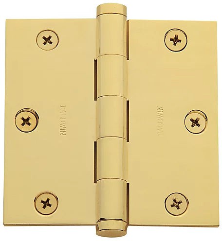 Baldwin Estate 1035 3.5" Square Corner Hinge in Lifetime Polished Brass finish