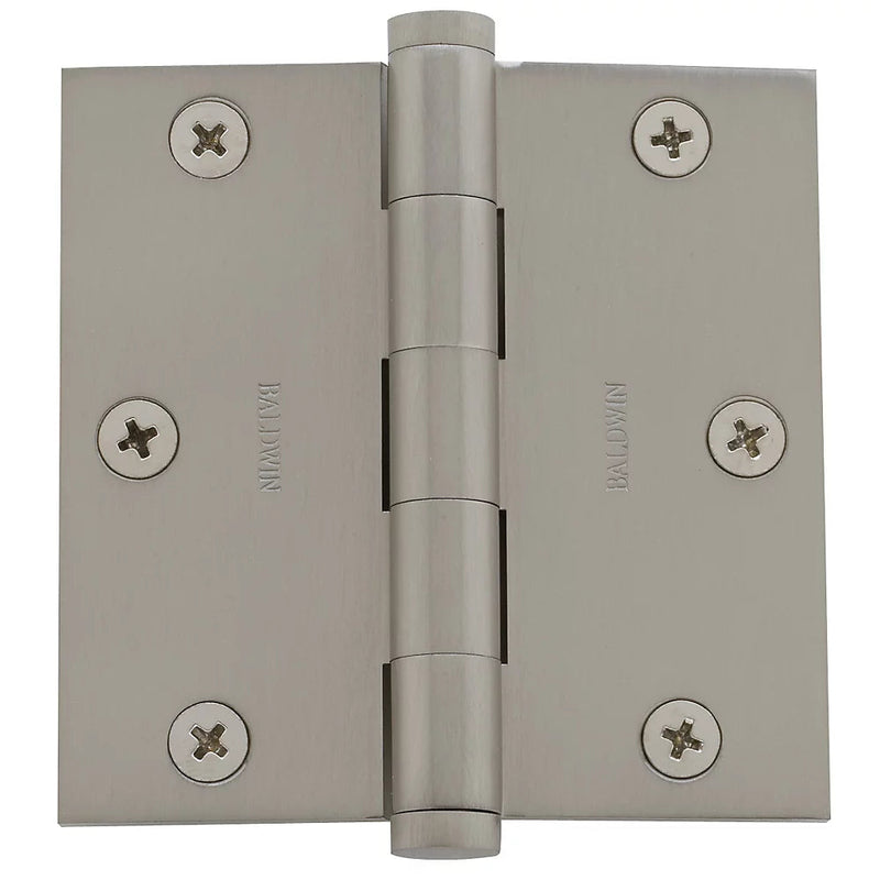 Baldwin Estate 1035 3.5" Square Corner Hinge in Lifetime Satin Nickel finish